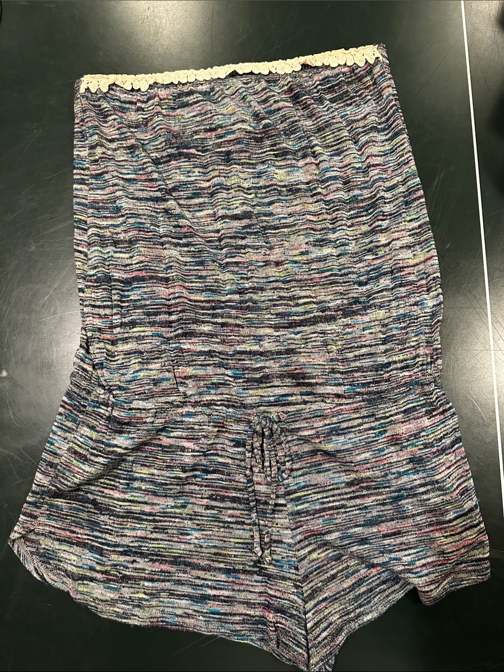 Multicolor Striped Knit Drawstring Women's Tube Too Romper